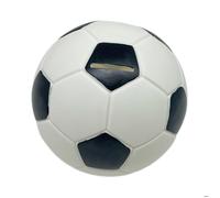 Relaxdays, Tirelire prenant la forme d'un ballon de foot, robuste, idée cadeau, diamètre : 15 cm, noir et blanc