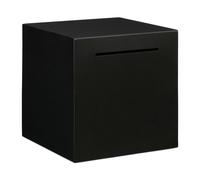 Relaxdays Tirelire, Acier Inoxydable, pour Billets et pièces, pour Adultes, H x L x P : 15 x 15 x 15 cm, Noire