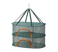 Relaxdays Tissu de séchage Pliable, Filet 2 Niveaux pour Herbes, Fruits, légumes, séchoir à Suspendre, Vert/Orange