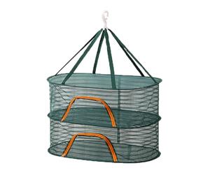Relaxdays Tissu de séchage Pliable, Filet 2 Niveaux pour Herbes, Fruits, légumes, séchoir à Suspendre, Vert/Orange