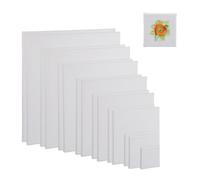 Relaxdays Toiles à peindre carrées en lot de 16