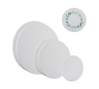 Relaxdays Toiles à Peindre Rondes, Lot de 6, Toiles de Peinture, 3 Tailles, pour Aquarelle et Acrylique, Blanches