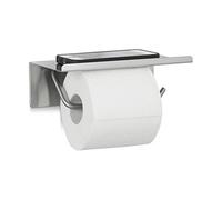 Relaxdays Toilettes INOX dérouleur Papier WC Support Smartphone téléphone, Argenté, 7 x 18,5 x 11 cm