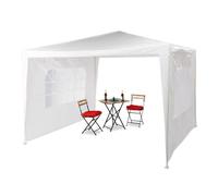 Relaxdays Tonnelle pavillon chapiteau pergola Festival 3x3 m, 2 côtés fenêtres métal PE Tente de Jardin, Blanc, 300 x 300 x 250 cm