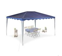 Relaxdays Tonnelle HLP 2,5x3x4 m – Acier, PE imperméable et antidéchirure – Bleu/Blanc