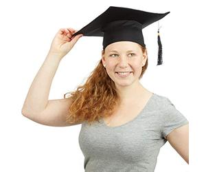 Relaxdays Toque étudiant, lot 6, université diplôme chapeau remise de diplomes fin étude, noir