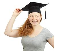 Relaxdays Toque étudiant université diplôme chapeau remise de diplomes fin étude, noir