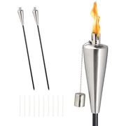 Relaxdays Torches de jardin en inox, lot de 3