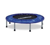 Relaxdays Trampoline intérieur pliable bleu-noir fitness gym musculation HxlxP: 22 x 95 x 95 cm charge maximale 100 kg, bleu-noir