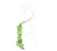 Relaxdays Treillis jardin oiseaux fer, Clôture plante grimpante Grille fleurs métal, Arceau rosier, 120 x 40 cm, blanc