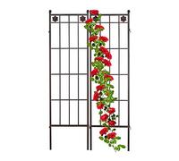 relaxdays Treillis de Jardin, métal, Lot de 2, Espalier Plantes grimpantes, à Planter, clôture, 182 x 51 cm, Marron