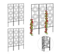 Relaxdays Treillis de Jardin, métal, Lot de 9, à Planter, tuteur pour Plantes grimpantes, 122 x 30,5 cm, Jardin, Noir