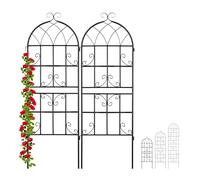relaxdays Treillis de Jardin, métal, Lot de 2, à Planter, tuteur pour Plantes grimpantes, 150 x 50 cm, Noir
