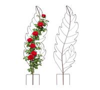 Relaxdays Treillis en métal, Support pour Plantes grimpantes, 100 x 30 cm, Feuille, Brun