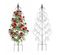 Relaxdays Treillis en métal, Support pour Plantes grimpantes, Motif Feuille, Brun, 100 x 40 cm