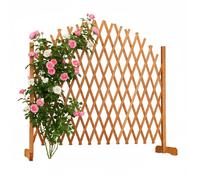Relaxdays Treillis Jardin en Bois Extensible, clôture Grillage Pliable pour Plantes grimpantes, Bordure Balcon 98 x 200