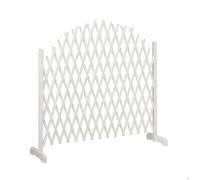 Relaxdays 10026332_49 Treillis Jardin en Bois Extensible 200 cm, Clôture Grillage Pliable, Plante grimpante Brise-Vue Balcon, Blanc