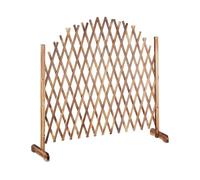 Relaxdays Treillis jardin en bois extensible 200 cm, Clôture grillage pliable, Plante grimpante Brise-vue balcon, flambe
