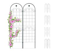 Relaxdays Treillis Jardin Fer Set de 2 clôture Plante grimpante Grille Fleurs Arceau Rosier 180 x 50 cm B, Vert foncé
