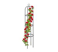 Relaxdays Trellis obélisque, 190 m de Hauteur, Support pour Plantes grimpantes, en métal, Stable, Tour pour Rosier, Noir