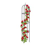 Relaxdays Trellis obélisque, 190 m de Hauteur, Support pour Plantes grimpantes, en métal, Stable, Tour pour Rosier, Noir