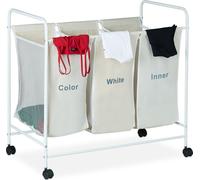relaxdays Trieur à linge blanc