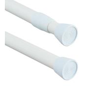 Relaxdays Tringle à Rideau Extensible, 110 - 200 cm, Barre de Serrage, sans perçage, Douche, fenêtre, Blanc