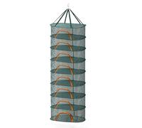 Relaxdays Trockennetz Pliable, séchoir à 8 Niveaux pour Herbes, Fruits, légumes, à Suspendre, Vert/Orange