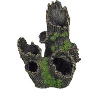Relaxdays Déco d’Aquarium, Tronc d’Arbre, Apparence Naturelle, cachette, Accessoire Terrarium, 16,5 x 15,5 x 11 cm, Noir