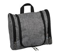 Relaxdays Trousse de Toilette, Hommes et Femmes, 6 Compartiments, imperméable, Sac cosmétique à Suspendre, Voyage, Gris
