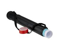 Relaxdays Tube Extensible pour Posters 50-108 cm, Ø 8,5 cm, Transport de Posters et Affiches, Rouleau à Dessin Jusqu'au Format A0, Noir/Rouge