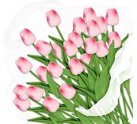 relaxdays Tulipes artificielles en set de 24 pièces