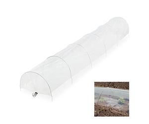 Relaxdays Tunnel de Croissance Pliable avec arceaux, 3,7 m de Long, Contre Les parasites et Les Oiseaux, Transparent