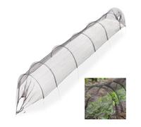 Relaxdays Tunnel de Jardin avec Filet, arceaux, Sardines, Longueur 3,3 m, protège des parasites, Fines Mailles, Noir