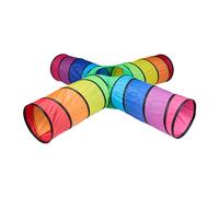 Relaxdays Tunnel de Jeu pour Enfants, 4 Voies, 46 x 232 x 232 cm, système Pop-up, Parcours motricité, Polyester, coloré