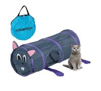relaxdays Pop-Up Tunnel pour chats avec design de souris