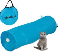relaxdays Tunnel pour chats pliable avec jouets