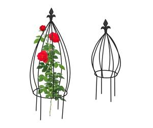 Relaxdays Tuteur à Plantes, décoratif et Pratique, lot Pratique de 2, métallique, Non Fixe, pour Plantes grimpante, Noir