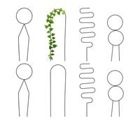 Relaxdays Tuteur à Plantes, en Lot de 8, métallique, pour Plantes d'intérieur et en Pot, Design Original, Noir