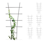 Relaxdays Tuteur à Plantes, en lot Pratique de 6, métal (Acier), H x L : 79 x 35 cm, pour intérieur et extérieur, Noir