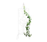 Relaxdays Treillis métallique Vintage H x l : 122 x 34,5 cm, tuteur pour Plantes grimpantes, à Planter, Treillis, Blanc