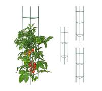 Relaxdays Tuteur pour tomates, Plantes grimpantes, Lot de 4, métal & Plastique, HxLxP : 150x32x32 cm, Vert