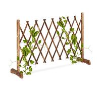 Relaxdays Tuteur à tomates, en Bois, Plantes grimpantes, Non Fixe, Largeur Extensible Jusqu’à 185 cm, Jardin, Nature