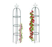 Relaxdays Tuteur à tomates en Lot de 2, pour Plantes grimpantes, en métal (Fer), Non Fixe, 200 cm de Haut, Vert