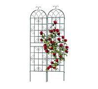 Relaxdays Tuteur à tomates, en Lot de 2, à Poser, pour Plantes grimpantes, utiles, ornementales, HL : 220 x 50 cm, Vert