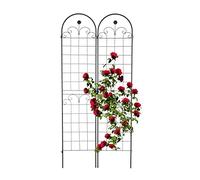 Relaxdays Tuteur à tomates, en Lot de 2, Plantes grimpantes, en métal, à Planter, H x L : env. 220 x 50 cm, Noir