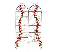 Relaxdays Tuteur à tomates, en Lot de 2, pour Plantes grimpantes, en métal, à Planter, H x L : env. 179 x 52 cm, marrron