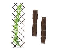 Relaxdays Tuteur à tomates en Lot de 3, Extensible, pour Plantes grimpantes, 180 x 60 cm, pour Jardin, Balcon, Marron