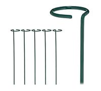 Relaxdays Tuteur à tomates en Lot de 6, métal (Acier), Anneau, Longueur : 40 cm, pour Le Jardin, Vert foncé
