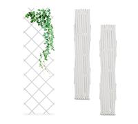 Relaxdays Tuteur à tomates, en lot Pratique de 3, Extensible, Bois de Sapin, pour Le Mur, 180 x 60 cm, Blanc